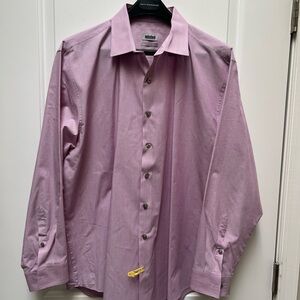 Unlisted by Kenneth Cole Purple Dress Shirt Long-Sleeved Cotton